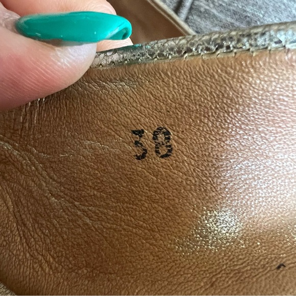 Jimmy Choo Metallic Silver Leather Ballet Flats Size 8 - Picture 9 of 14